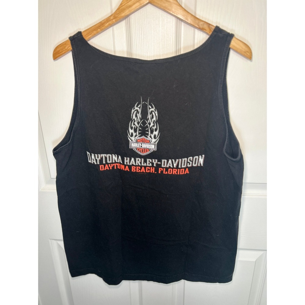 Harley-Davidson Tank Top‎ Graphic Biker Large Black Daytona Beach Florida Logo